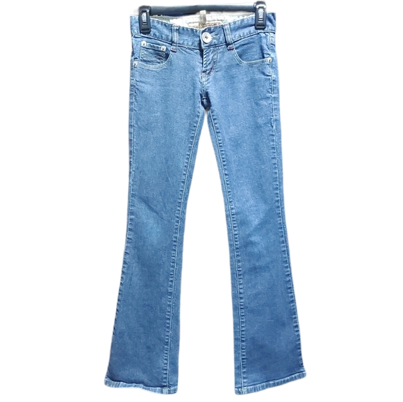 5 PM Von Dutch Low-rise Flared Bottom Jeans Size 26 EUC - Picture 3 of 10